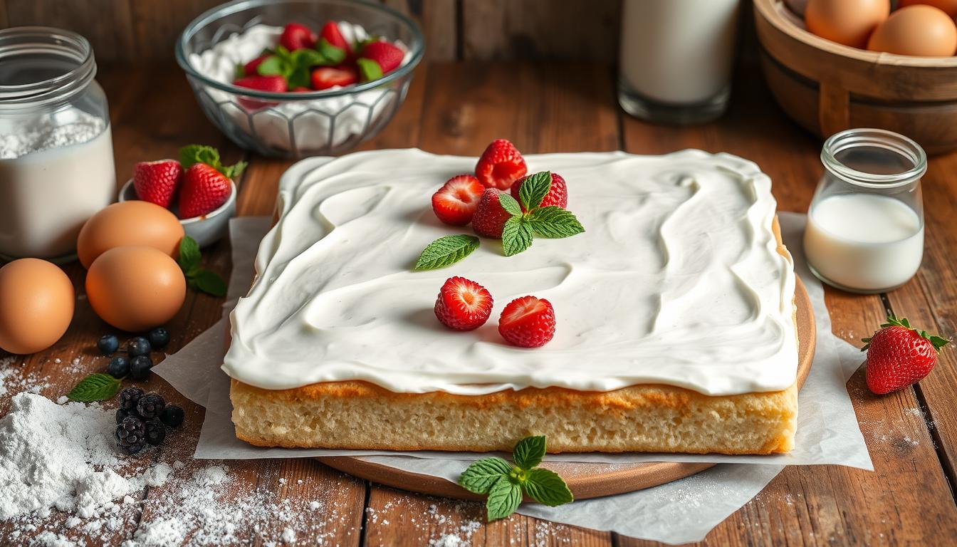 kefir sheet cake recipe card