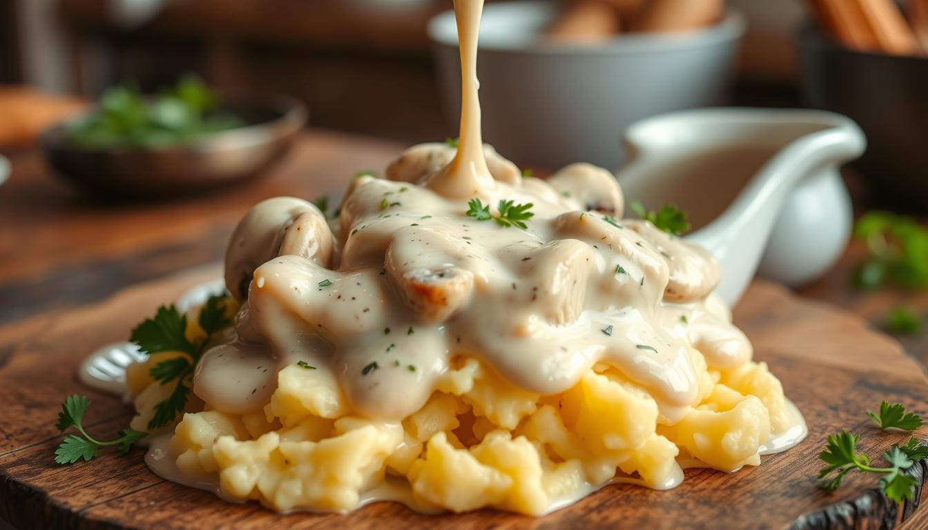 langostino mushroom sour cream gravy recipe