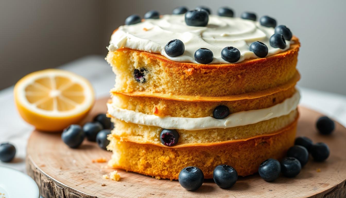 Lemon Blueberry Mascarpone Cake
