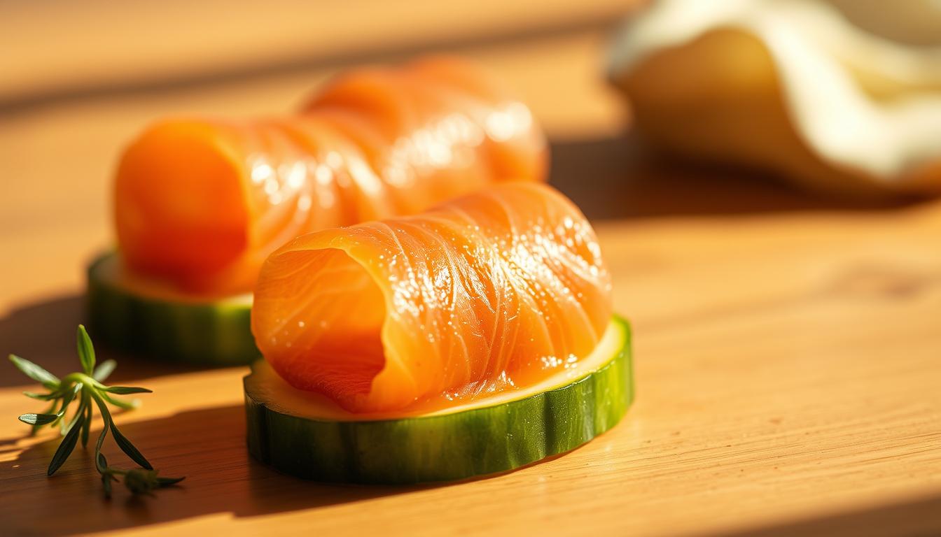 chatelaine smoked salmon roll on cucumber recipe