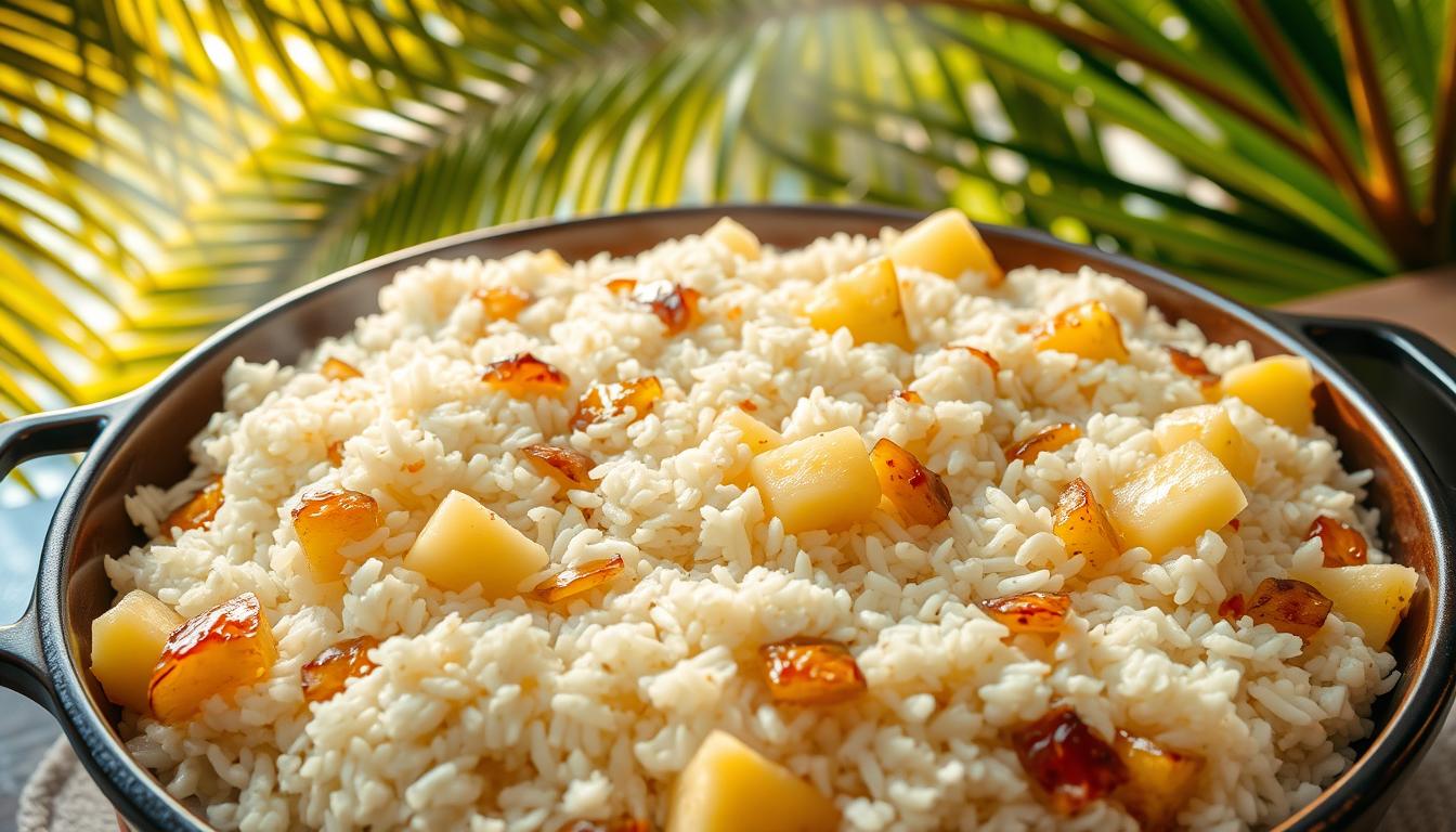 easy coconut pineapple rice baked in oven