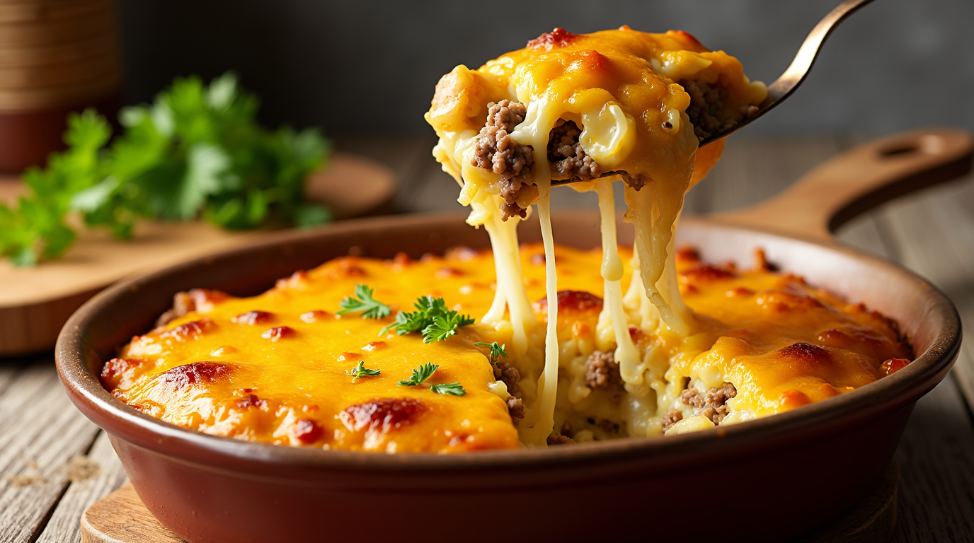 cheesy hamburger potato casserole