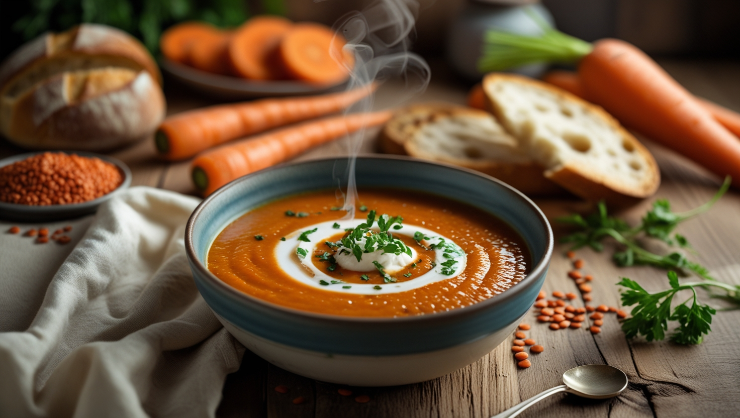 carrot and red lentil soup