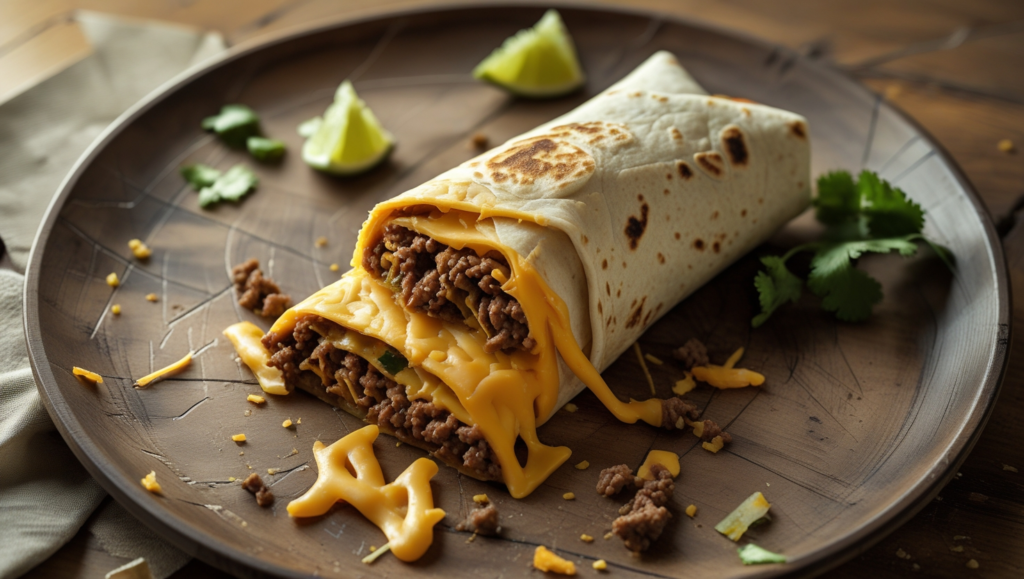 cheesy double beef burrito