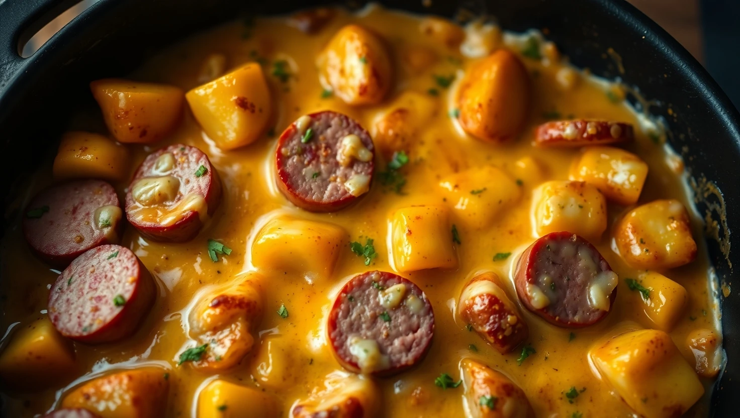 Cheesy Ranch Potatoes and Smoked Sausage