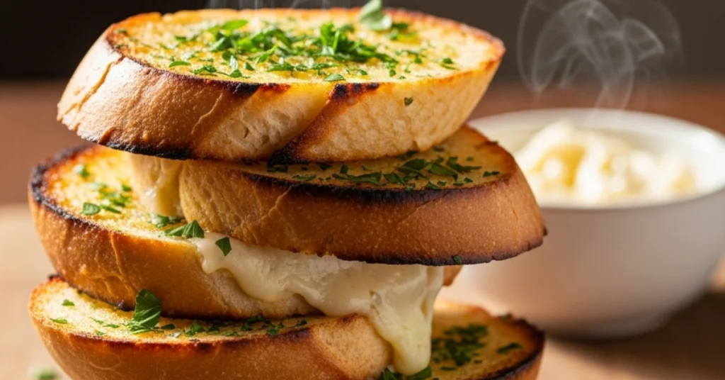 how to make garlic bread with sliced bread
