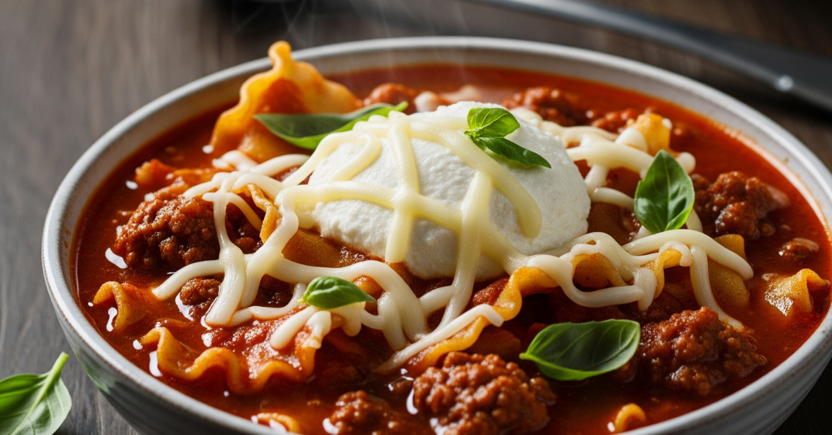 slow cooker lasagna soup
