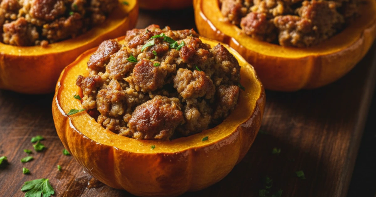 Sausage Stuffed Acorn Squash