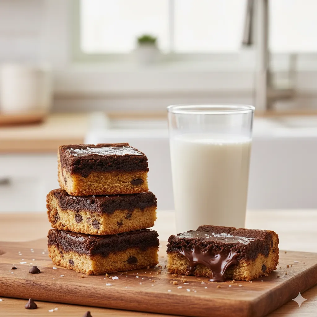 brown butter brookie stack