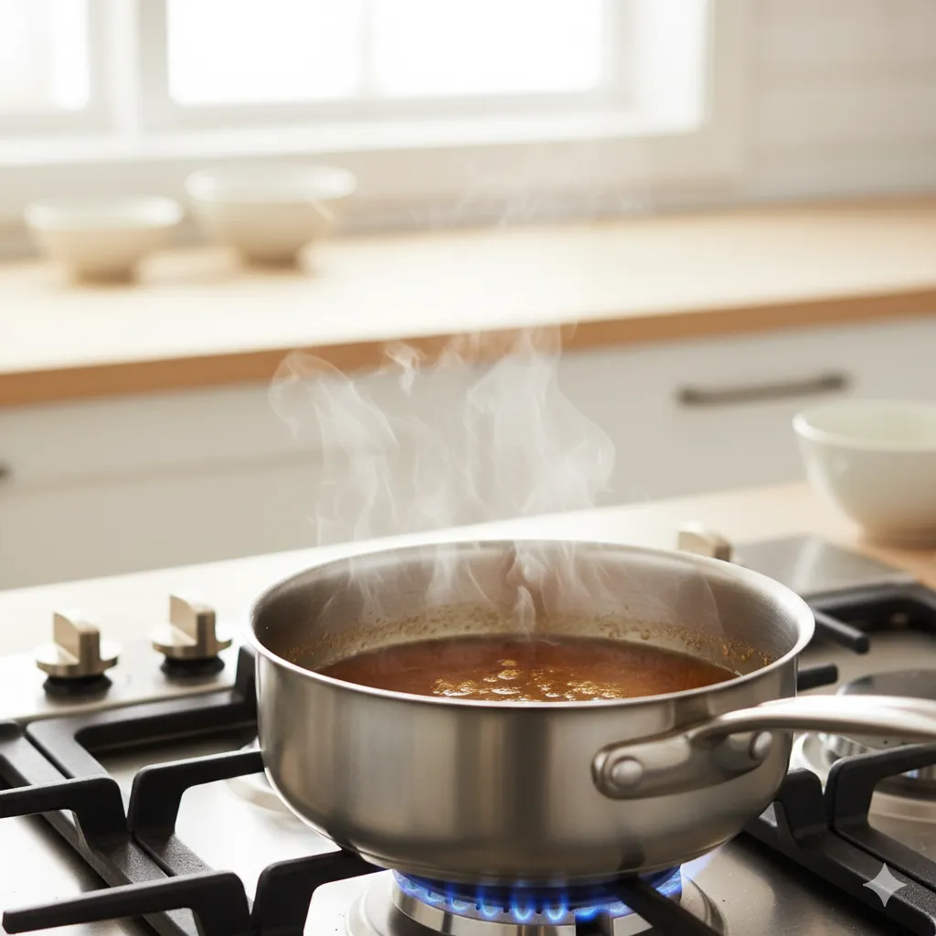browning butter on stove