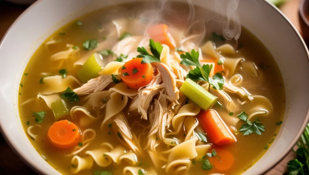 chicken noodle soup in crock pot