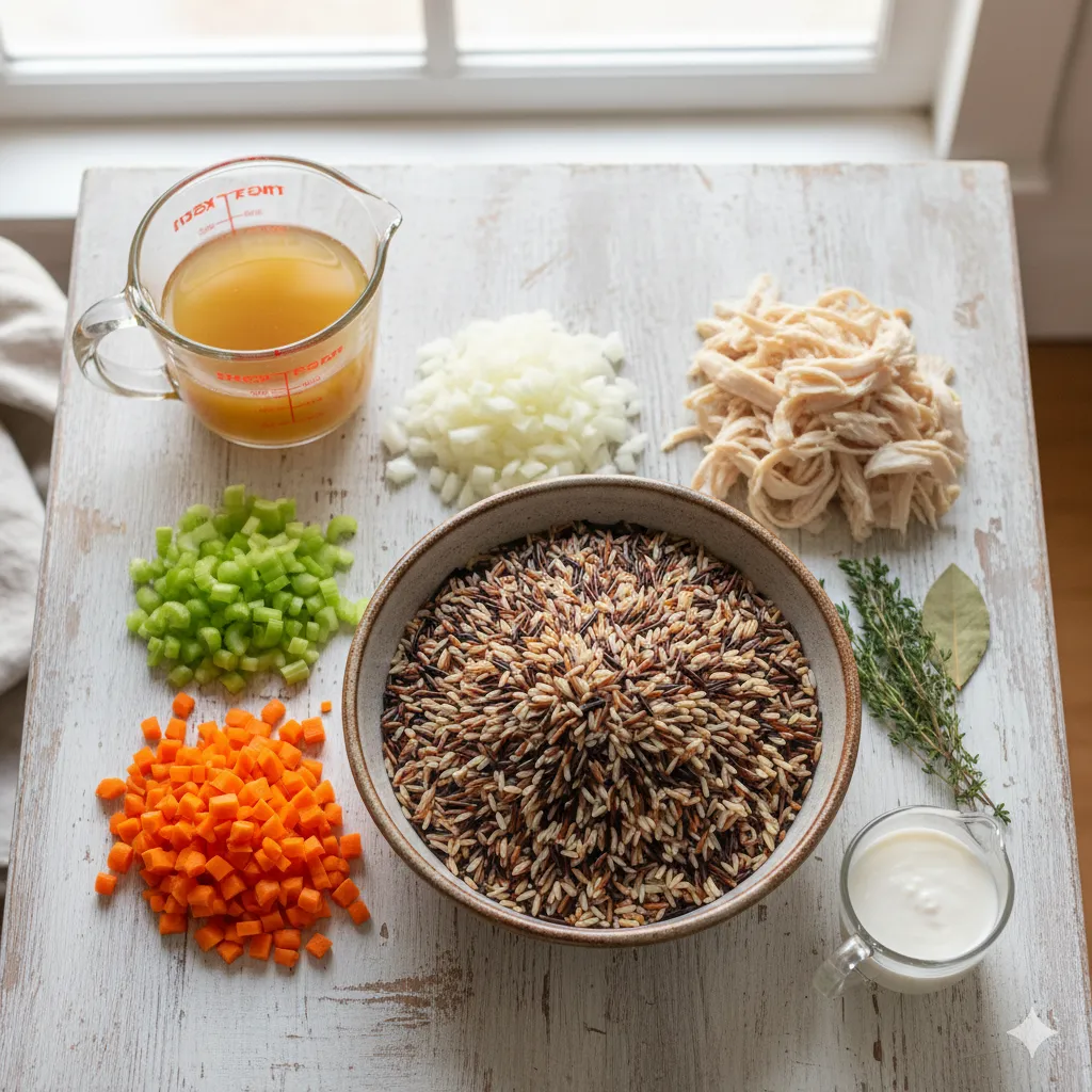 creamy chicken and wild rice soup recipe ingredients