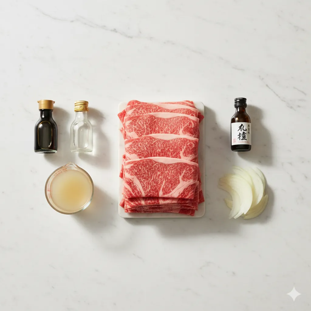 gyudon sauce and ingredients