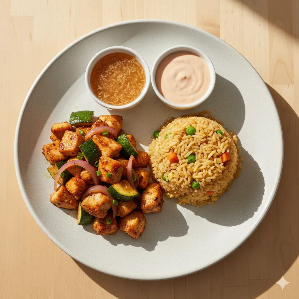 hibachi chicken and vegetables
