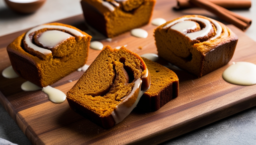 how to make Mini Pumpkin Bread with Cinnamon Swirl