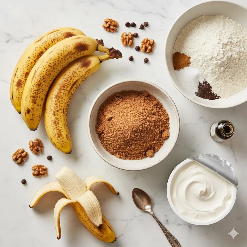 ingredients for sour cream banana bread