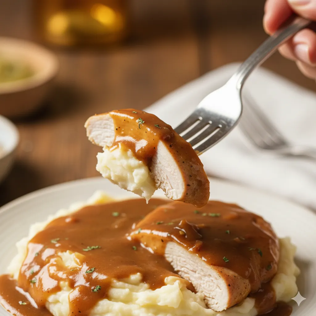 tender chicken and rich gravy