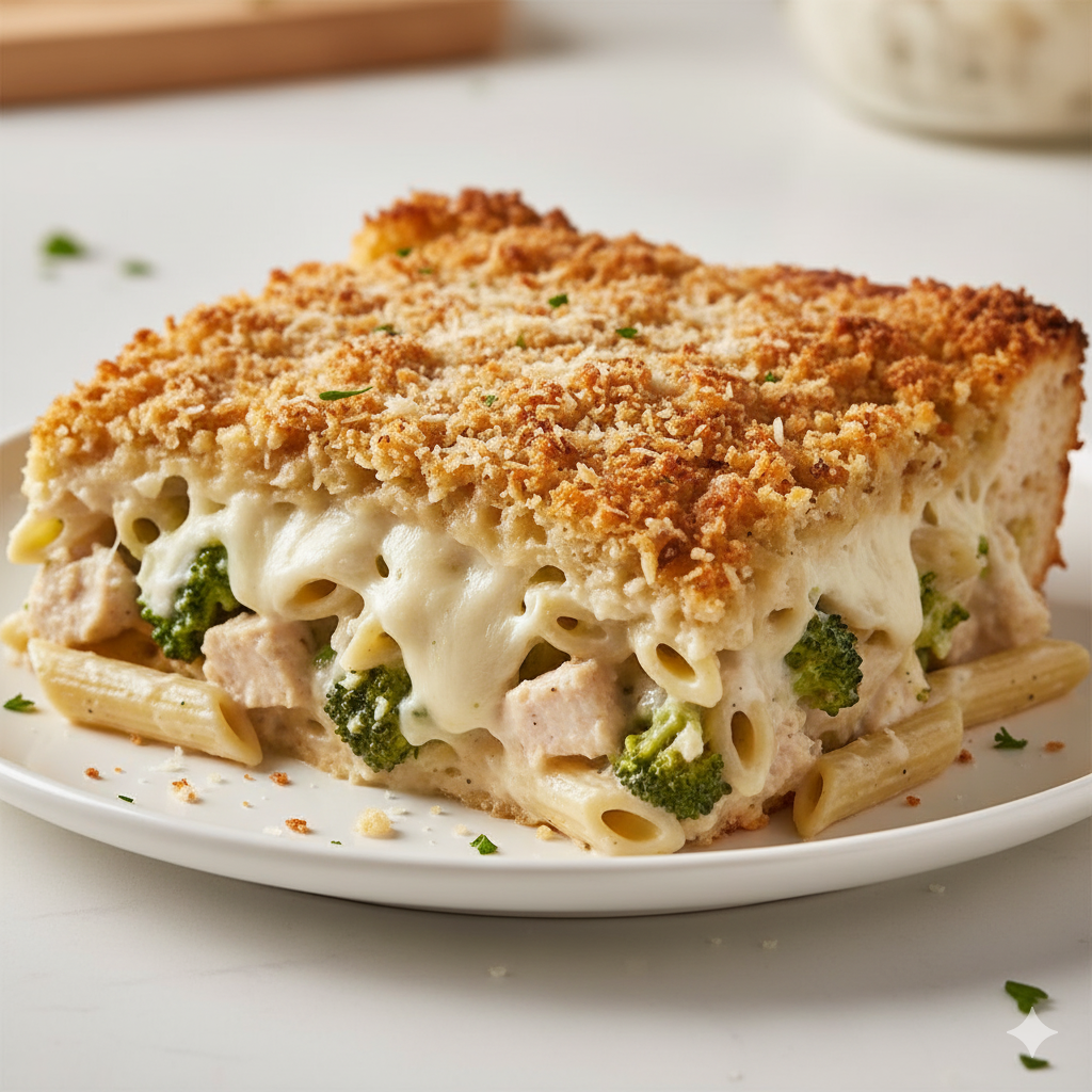 chicken and broccoli pasta casserole final