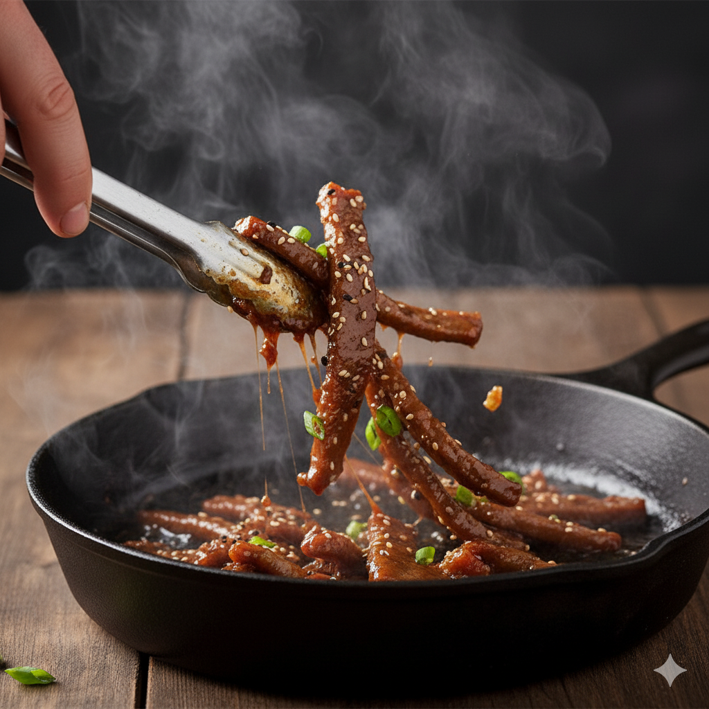 glossy philly cheesesteak stir fry
