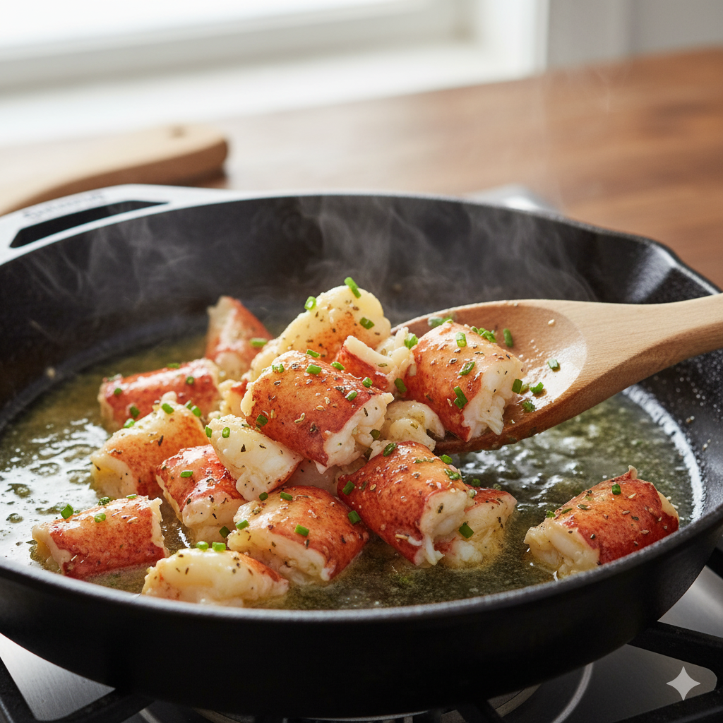 hot lobster roll preparation