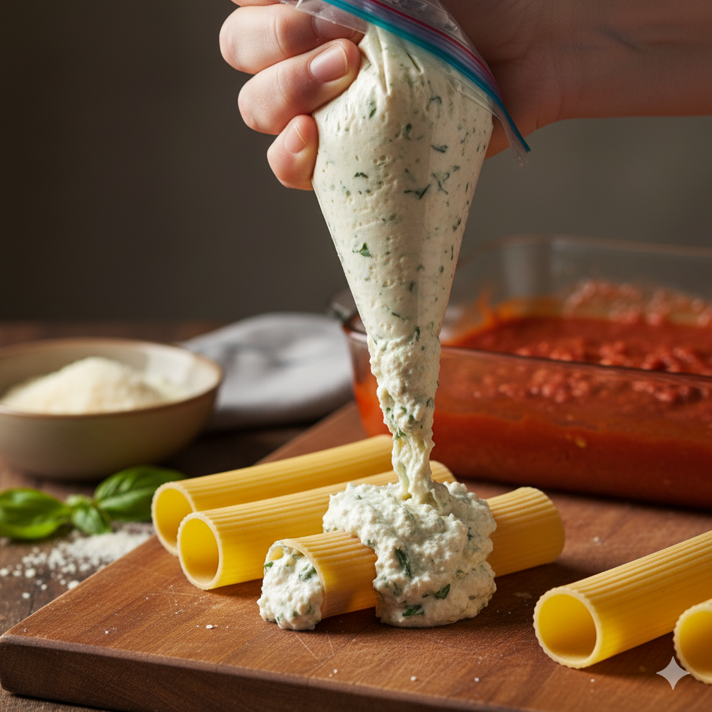 stuffed manicotti recipe piping
