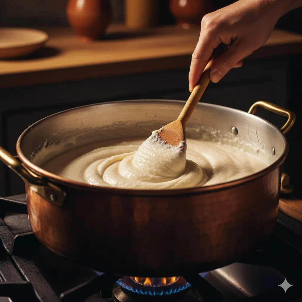 assida bidha tunisienne stirring