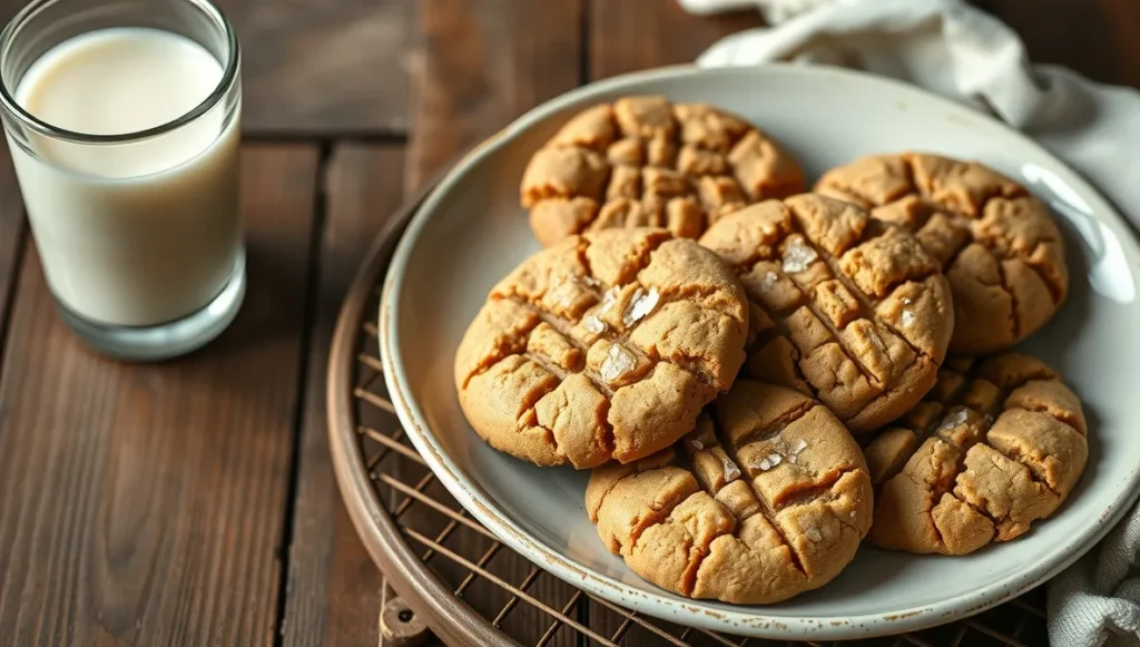 flourless peanut butter cookies milk