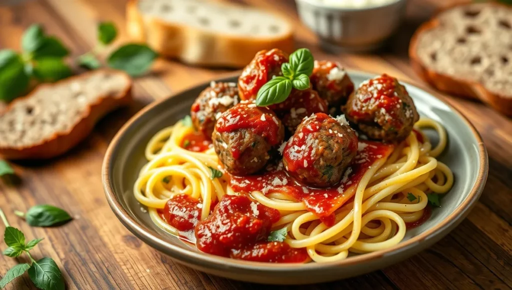 gluten free meatballs plated