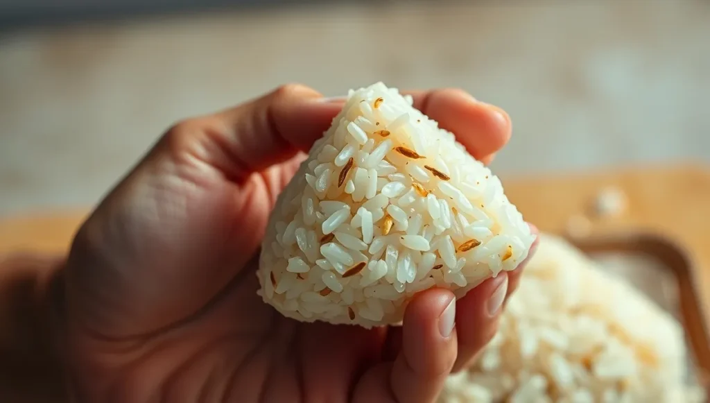 shaping japanese mounjaro rice ball