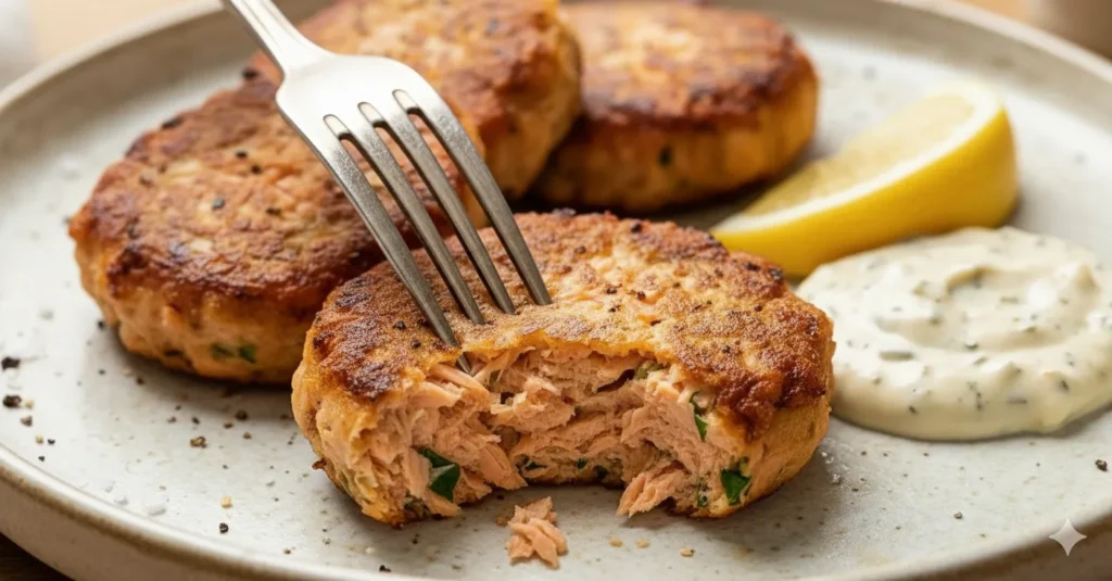 grandmas salmon patties recipe flaky interior