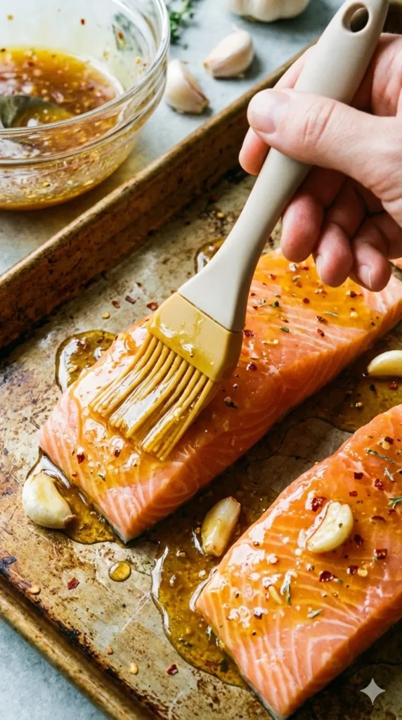 honey glazed salmon recipe brushing glaze