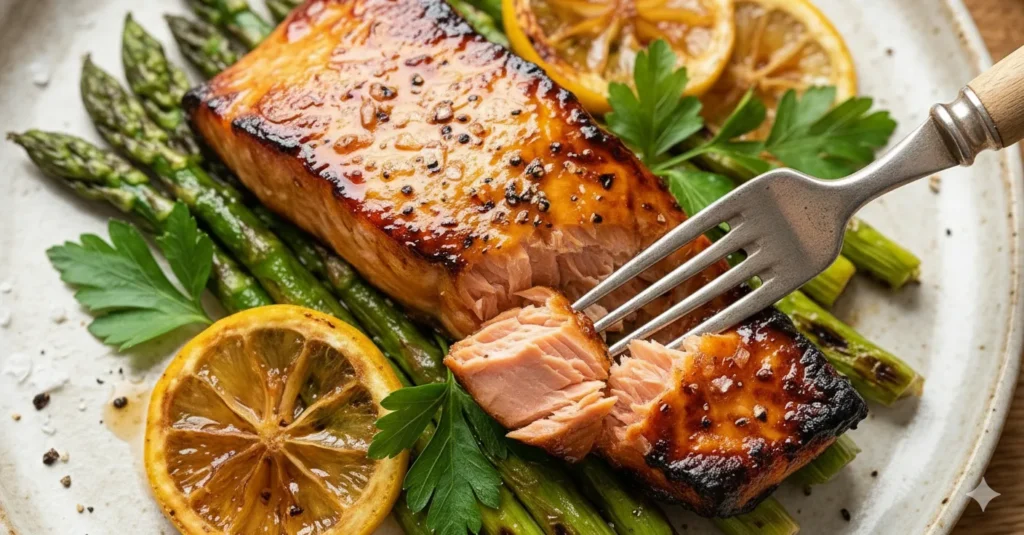 honey glazed salmon recipe flaking