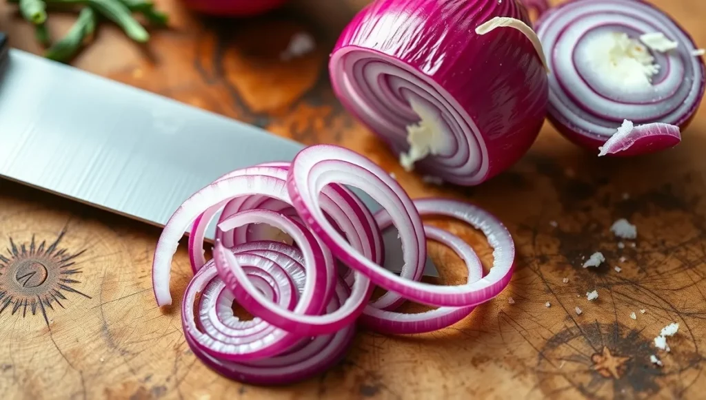 raw ingredients for red onion pickle recipe