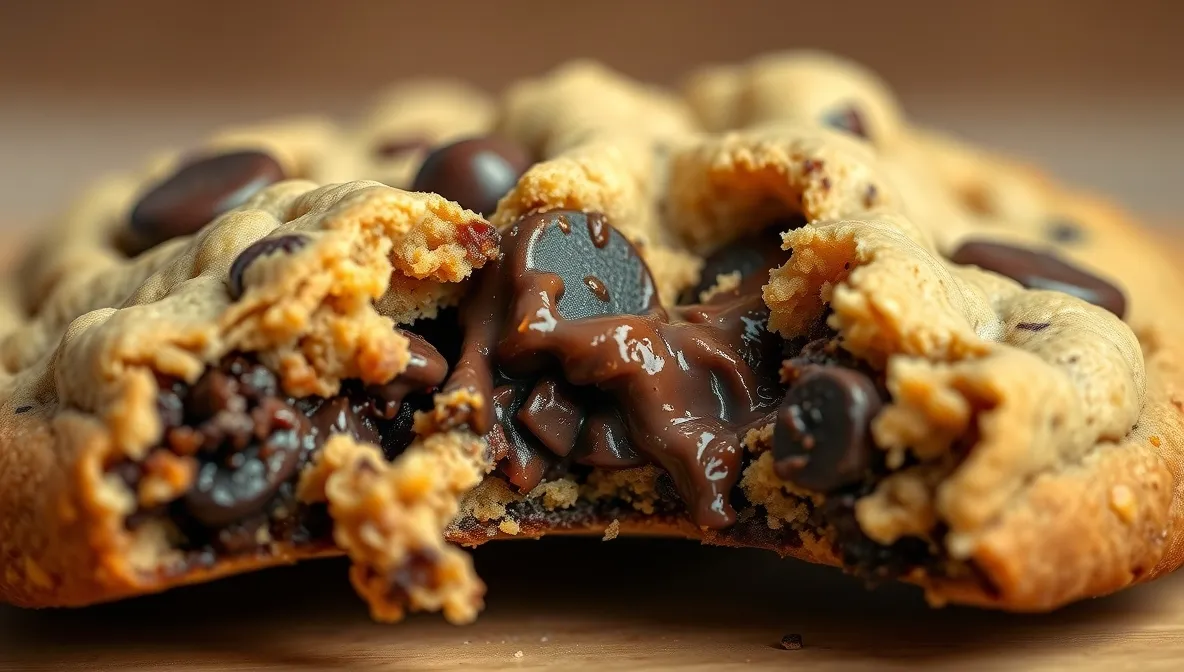 nestle chocolate chip cookie being pulled apart
