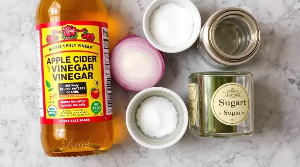 ingredients for apple cider vinegar pickled onions