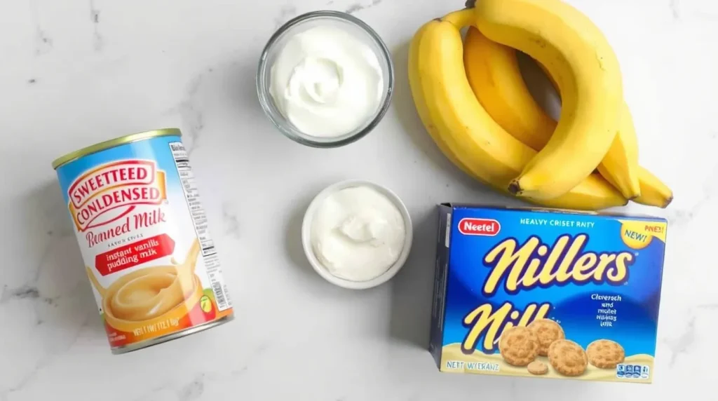 ingredients for magnolia banana pudding