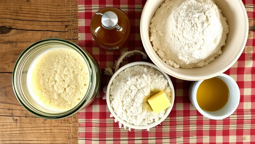 ingredients for soft sourdough sandwich bread